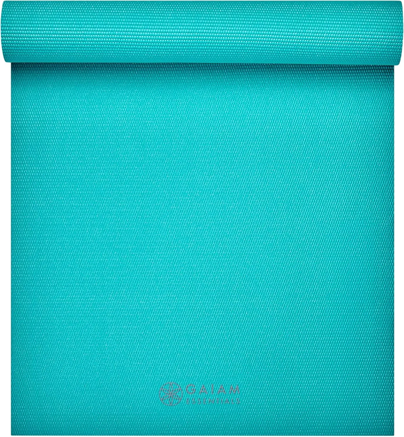 Gaiam Essentials Premium Yoga Mat with Yoga Mat Carrier Sling (72"L x 24"W x 1/4 Inch Thick)