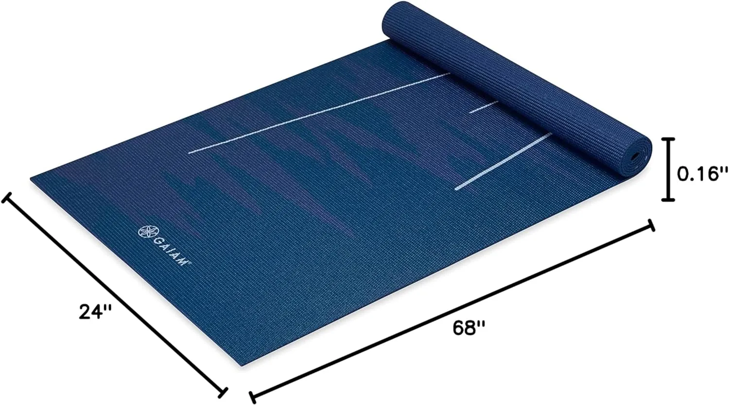 Gaiam Print Yoga Mat, Non Slip Exercise & Fitness Mat for All Types of Yoga, Pilates & Floor Exercises