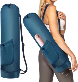 GALLIA Yoga Mat Bag with Adjustable Strap, Waterproof Yoga Mat Carrier with Multi-Functional Storage Pockets, Practical Yoga Bag for Women, Fits Gym Class Workout Travel