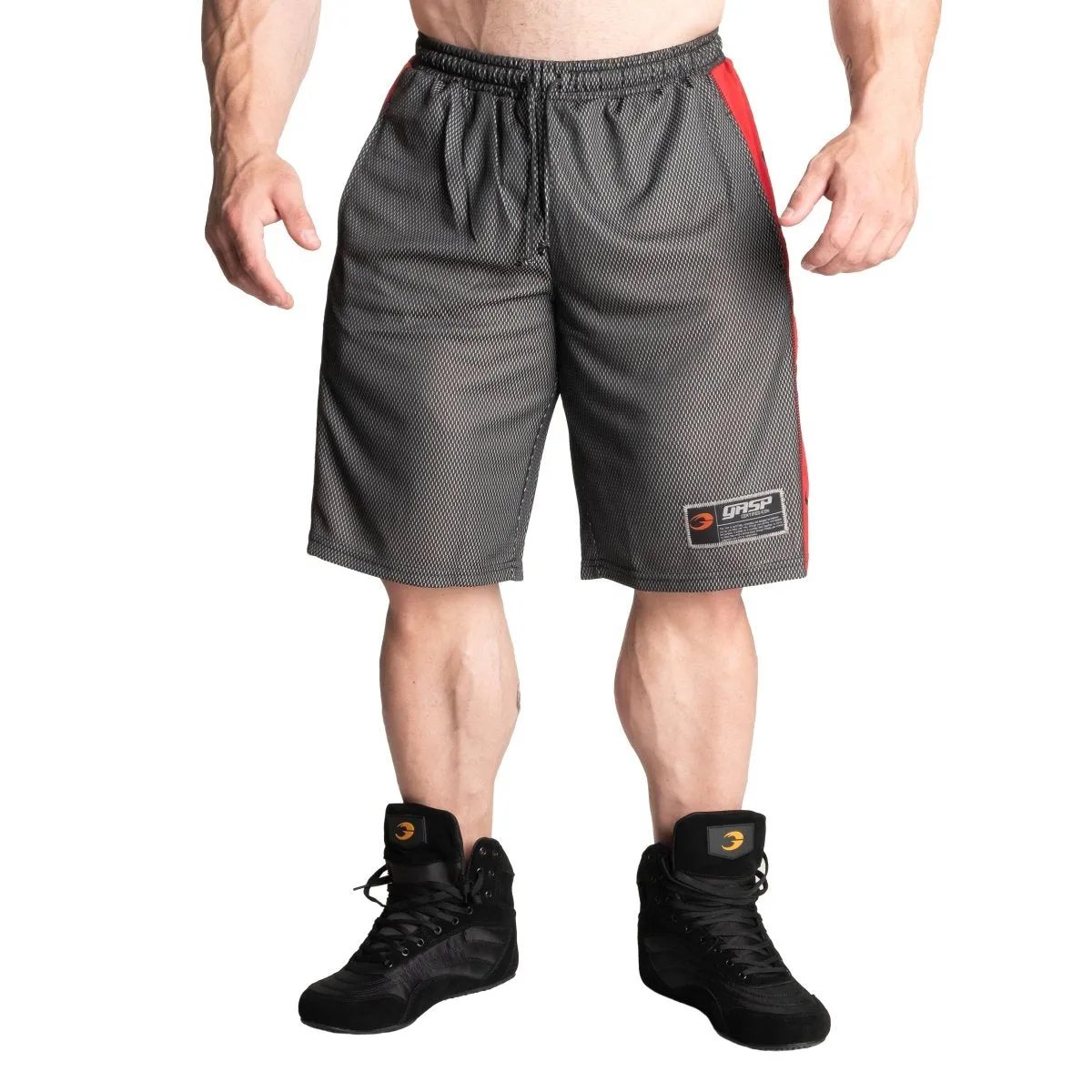 GASP No1 Mesh Shorts - Black/Red