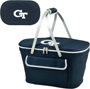 Georgia Tech Yellow Jackets Patented Insulated Folding Picnic Basket Cooler- Designed & Quality Approved in The USA
