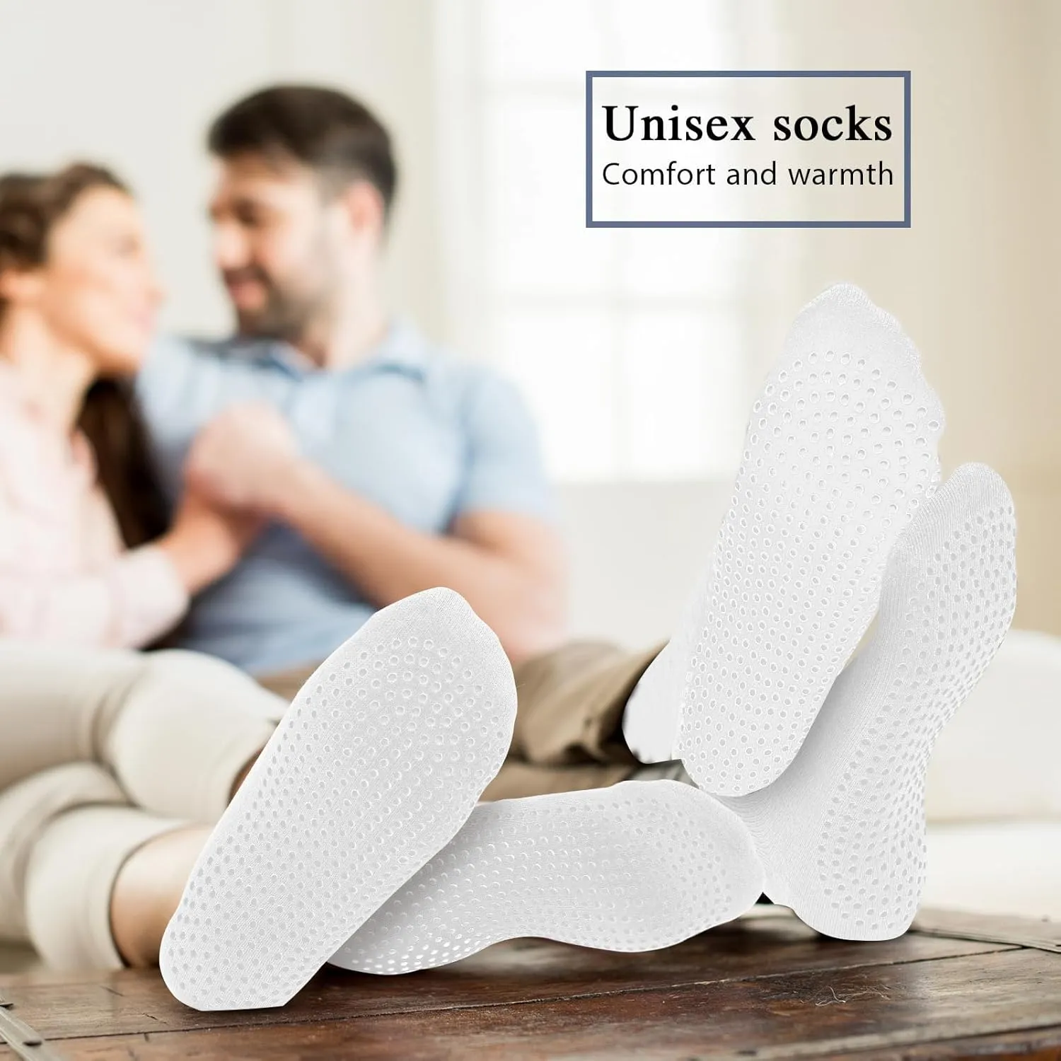Geyoga 5 Pairs Men Non Slip Socks Women Anti Skid Slipper Barre Socks with Cushion Unisex for Yoga Pilates Barre Home Workout