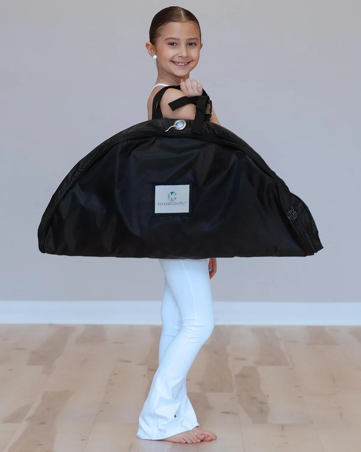 Girls Tutu Garment Bag - 30 In. Pancake Dance Bag with 3 In. Gusset for Kids Tutu Skirts with Inner Strap & Hanger Loop to Hold Shape of Tutus for Girls. Best for Younger Kids with Smaller Tutus.