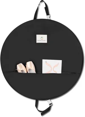 Girls Tutu Garment Bag - 30 In. Pancake Dance Bag with 3 In. Gusset for Kids Tutu Skirts with Inner Strap & Hanger Loop to Hold Shape of Tutus for Girls. Best for Younger Kids with Smaller Tutus.