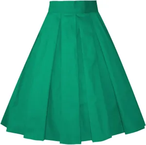 Girstunm Women's Pleated Vintage Skirt Floral Print A-line Midi Skirts with Pockets