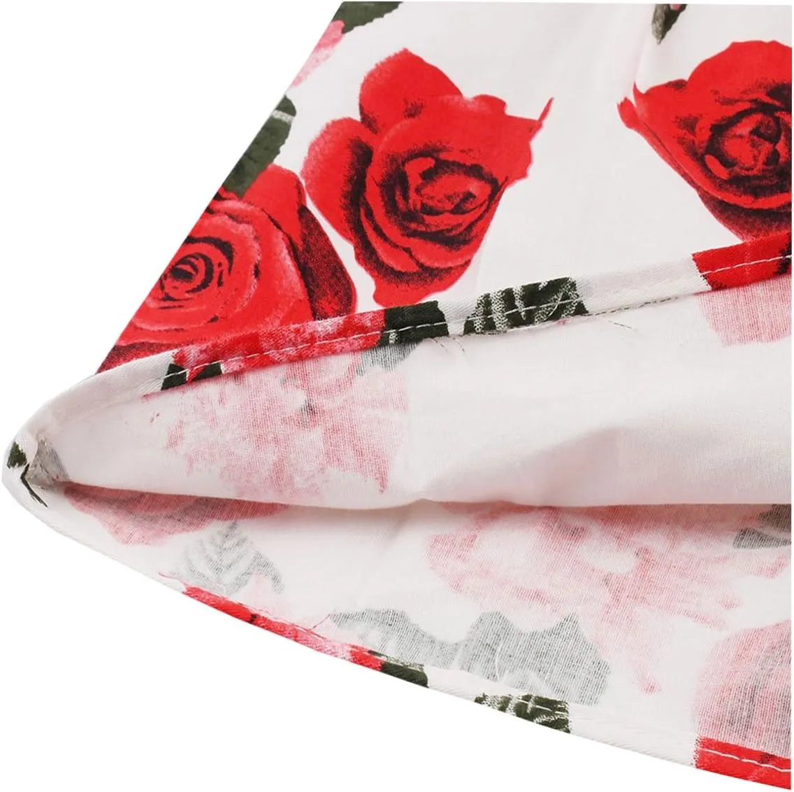 Girstunm Women's Pleated Vintage Skirt Floral Print A-line Midi Skirts with Pockets