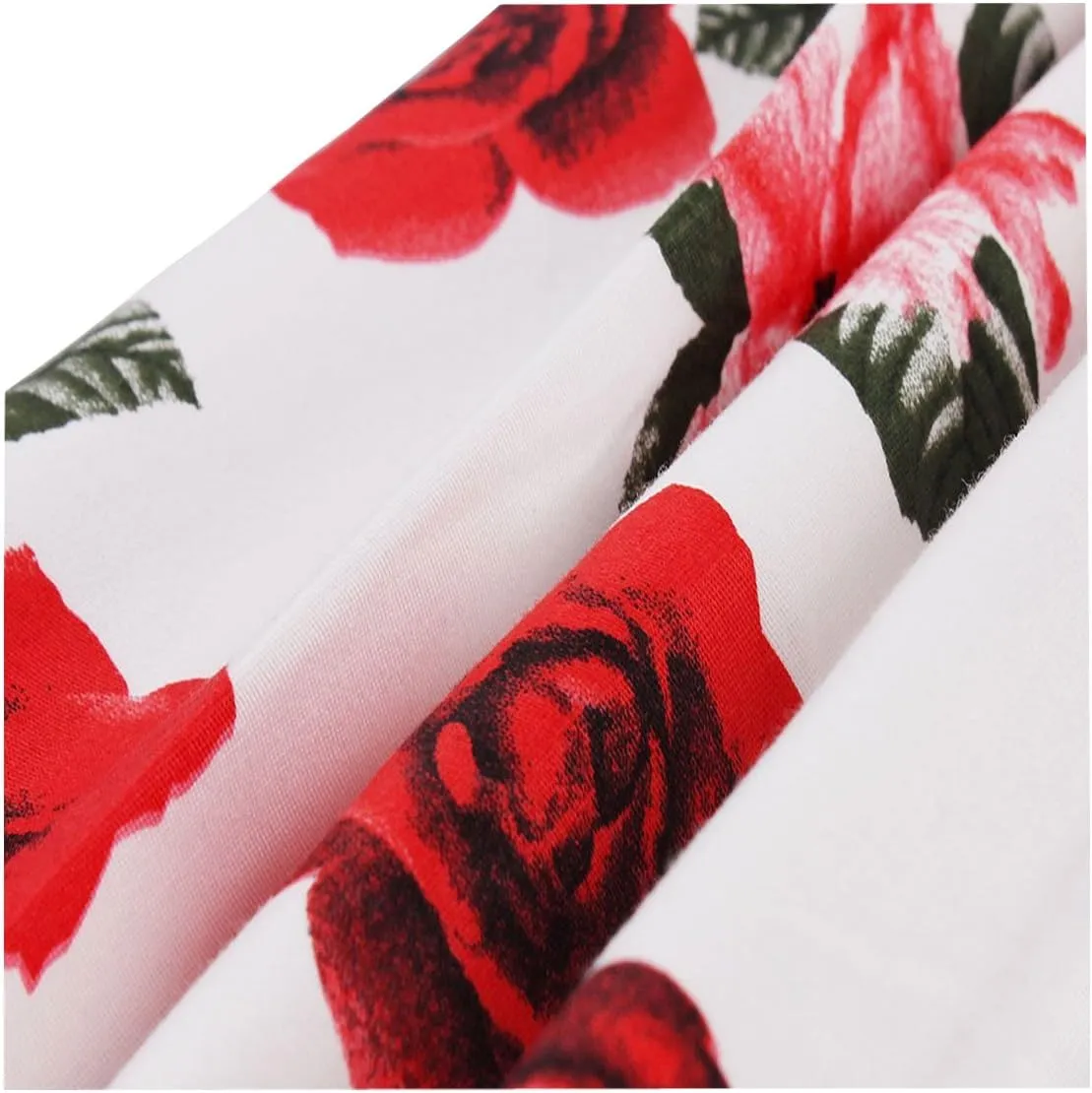 Girstunm Women's Pleated Vintage Skirt Floral Print A-line Midi Skirts with Pockets