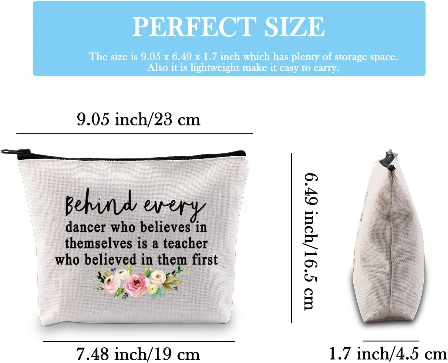 GJTIM Dance Teacher Appreciation Gift Dance Teacher Retirement Gift Dance Teacher Makeup Bag