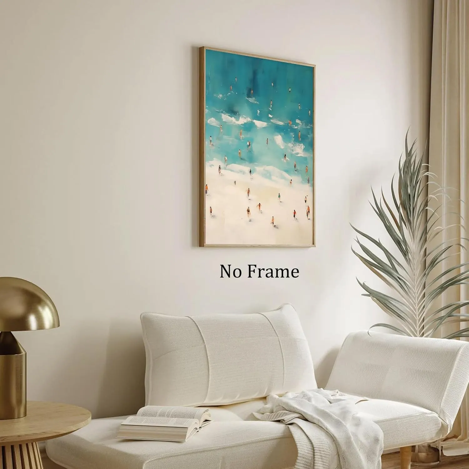 Gobeiuasy Ocean Wave Surfing Wall Art Summer Beach Posters Trendy Coastal Prints Beach Landscape Painting Navy Blue Ocean Canvas Wall Art Hawaii Surfing Poster for Room 16x24inch No Frame