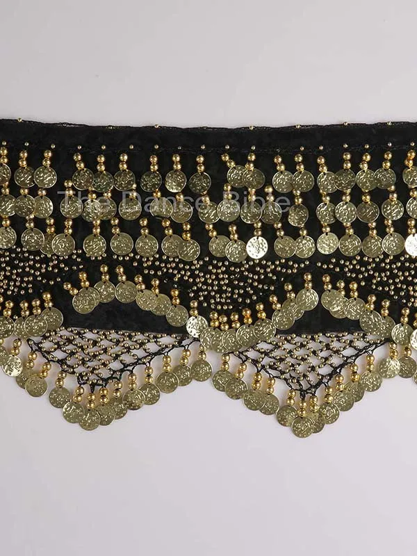 Gold Coin Velvet Hip Scarf Belly Dance Belt for Girls