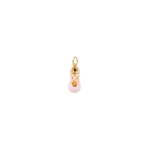 Gold 'On Pointe' Soft Pink Ballet Slipper Charm
