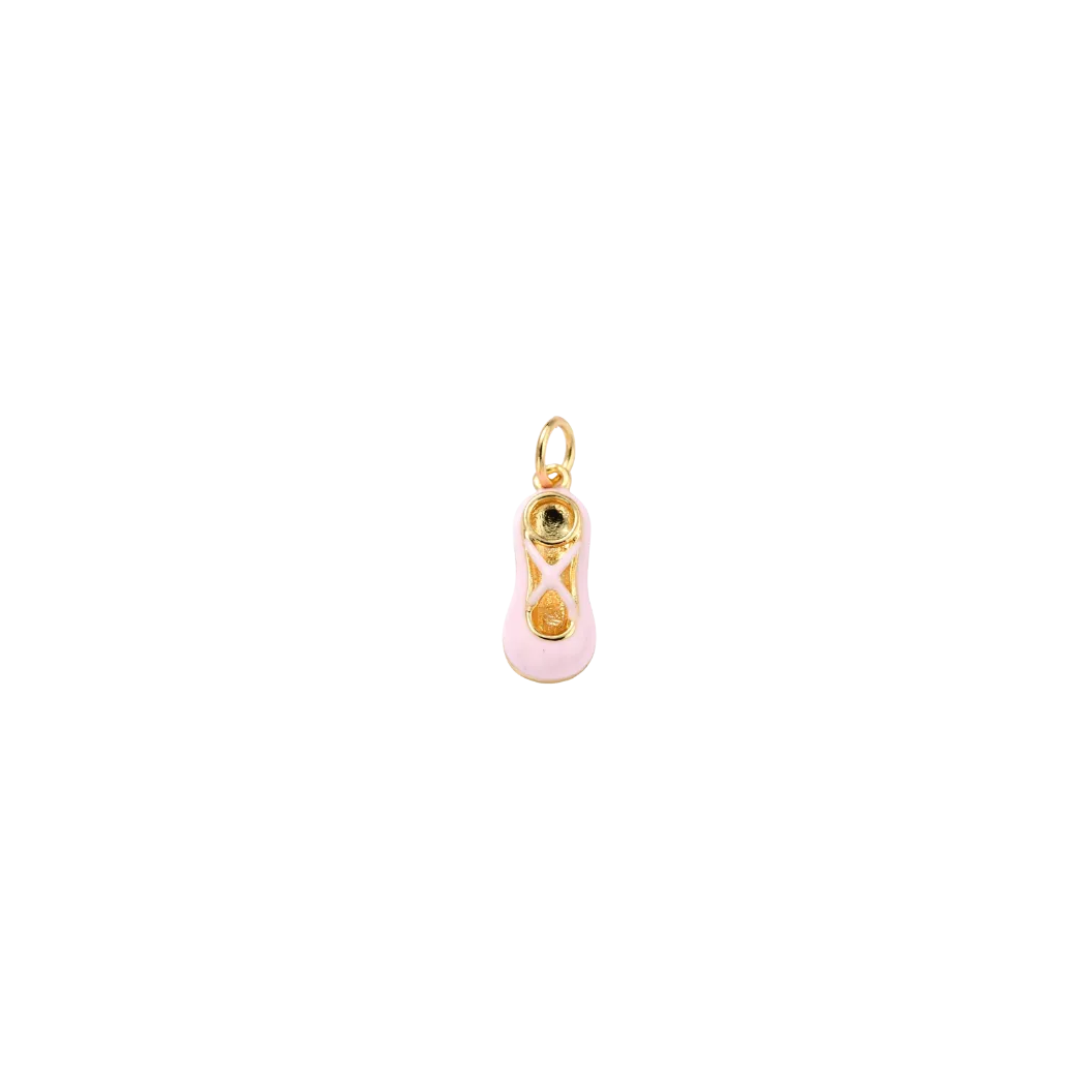 Gold 'On Pointe' Soft Pink Ballet Slipper Charm