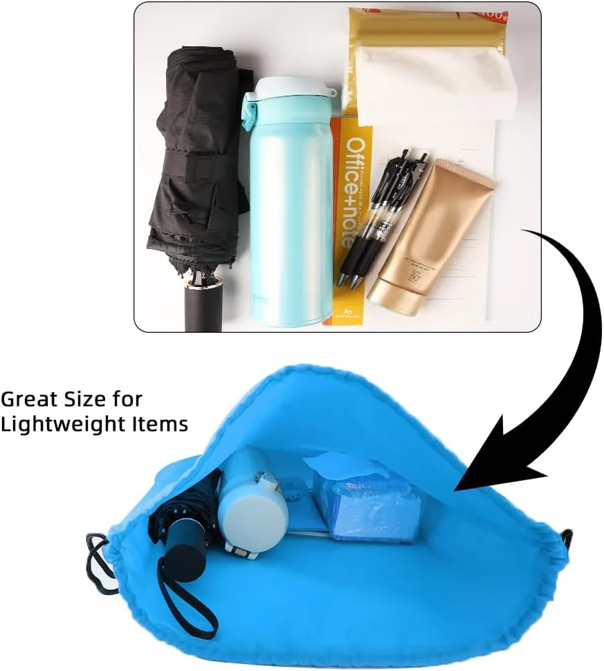 GoodtoU Drawstring Bags, Drawstring Backpack Bulk Nylon Backpack Draw String Back Bag Cinch Sack Drawstring Gym Bag String Backpack for Sport, Traveling, Team (40Pcs, Sky Blue)