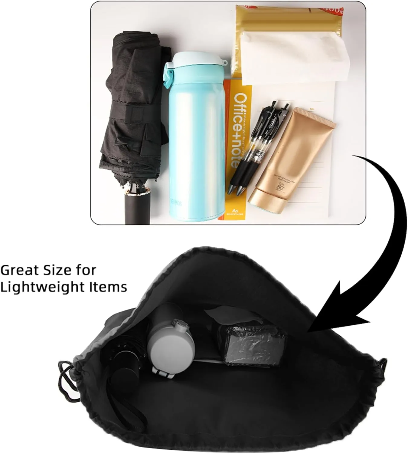 GoodtoU Drawstring Bags, Drawstring Backpack Nylon Backpack Draw String Bags Pack Bulk Cinch Sack Drawstring Gym Bag Drawstring Backpack for Sport, Traveling, Team (Black, 48Pcs)