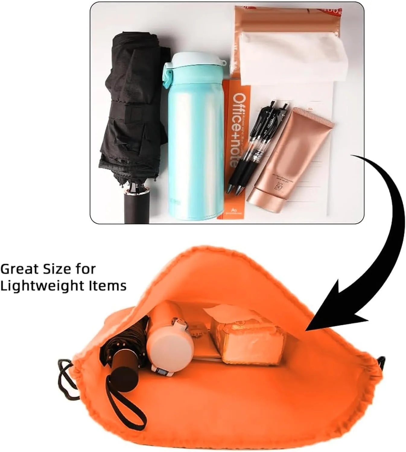 GoodtoU Drawstring Bags, Drawstring Backpacks Bulk Nylon Backpack Draw String Back Bag Cinch Sack Drawstring Gym Bag String Backpack for Sport, Traveling, Team (40Pcs, Orange)