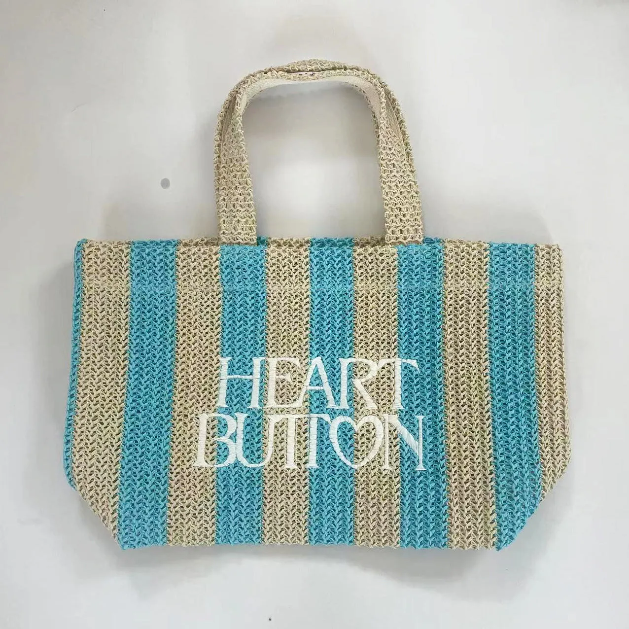 GOOSUDU Cross-Border Supply Large Capacity Totes Hand-Woven Bag All-Matching Striped Straw Bag