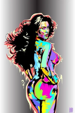 GRANDART.COM - Kim Kardashian - Canvas Wall Art By Technodrome1