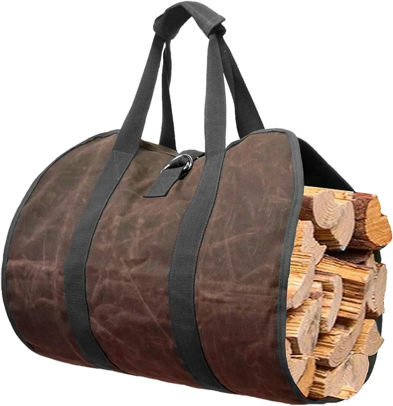 GRFIT Log Tote Carrying Bag Canvas Bag Carrier Indoor Fireplace Firewood Totes Holders Fire Wooden Carriers Carrying for Outdoor Firewood Bag for Fireplace
