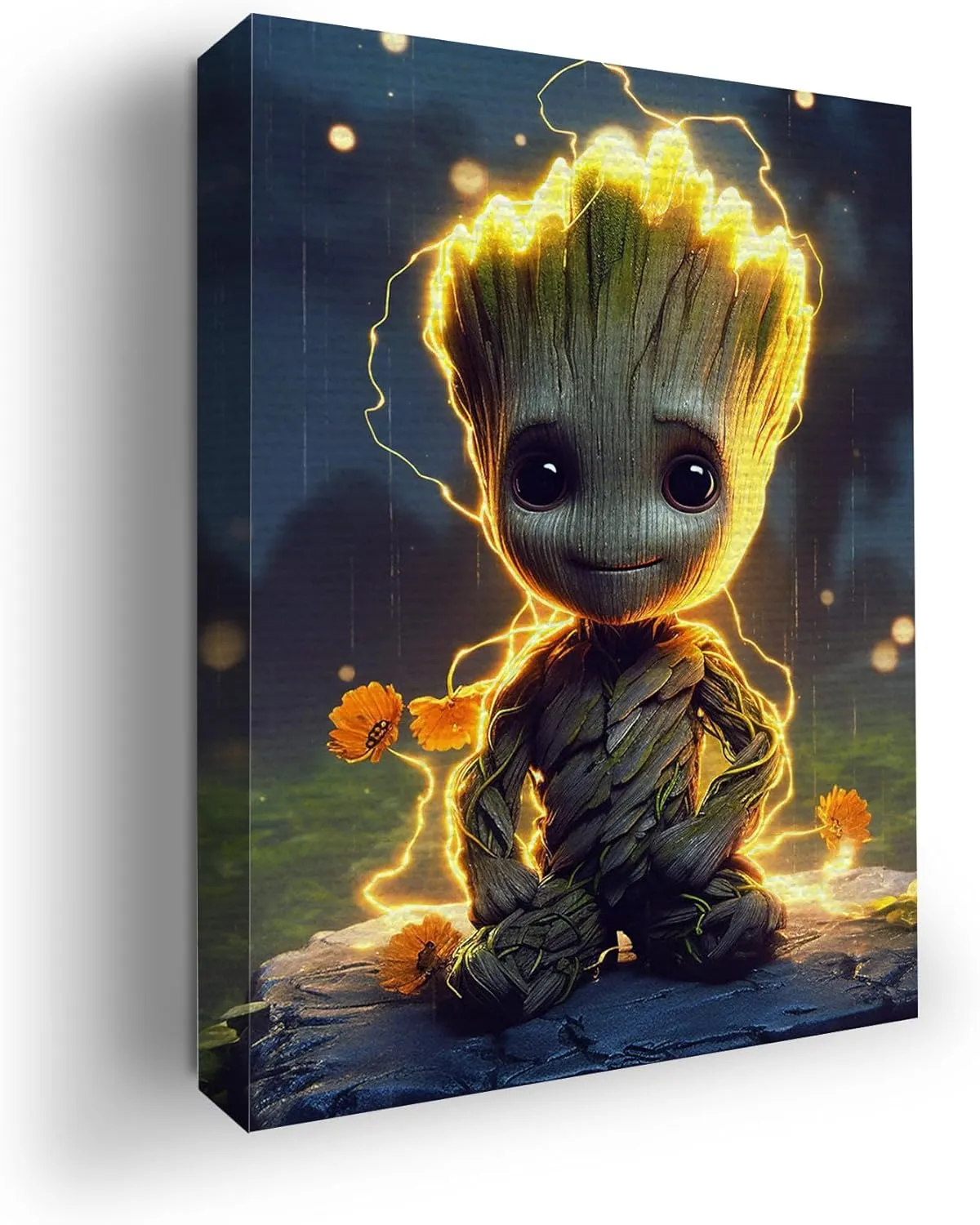 Grooot by Mavis Print- 12x16 inches Marval Wall Decor | HD Printed & Wooden framed wall art | Modern Wall Decor for Bedroom, Living Room, Office, Kids Room | Made in USA