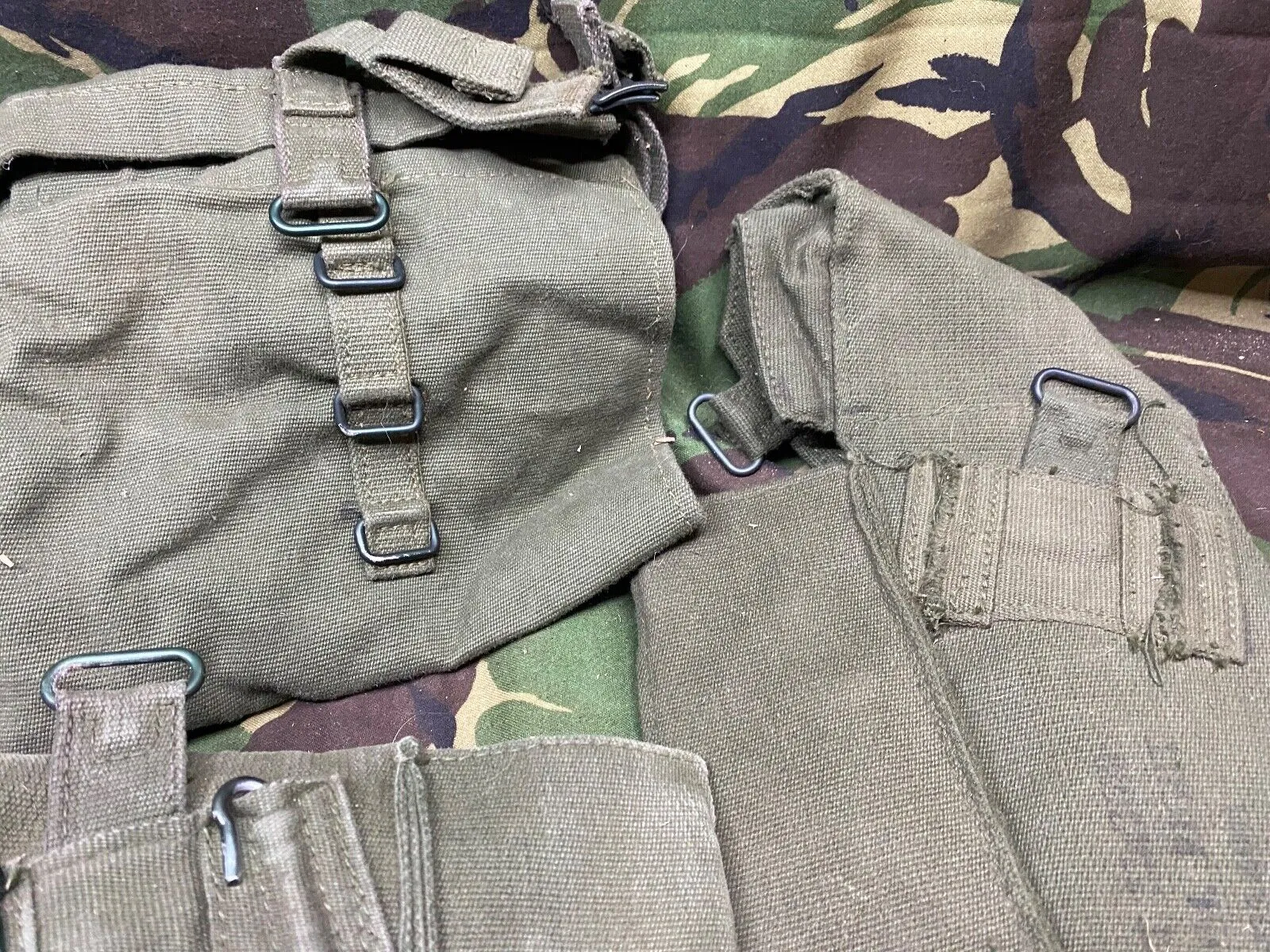 Group of British Army 58 Pattern Webbing Pouches & Poncho Roll