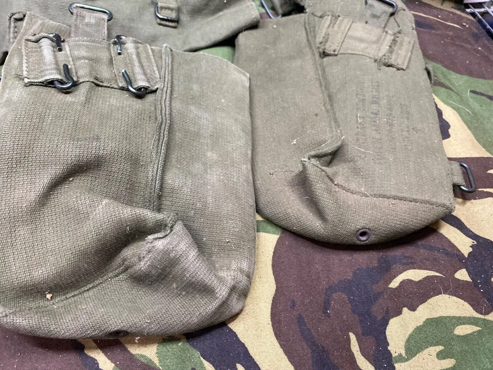 Group of British Army 58 Pattern Webbing Pouches & Poncho Roll