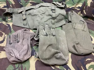 Group of British Army 58 Pattern Webbing Pouches & Poncho Roll