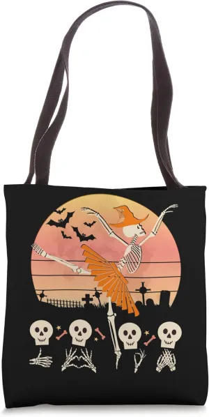 Halloween Dancer Skeleton Ballerina Costume Ballet Dance Tote Bag