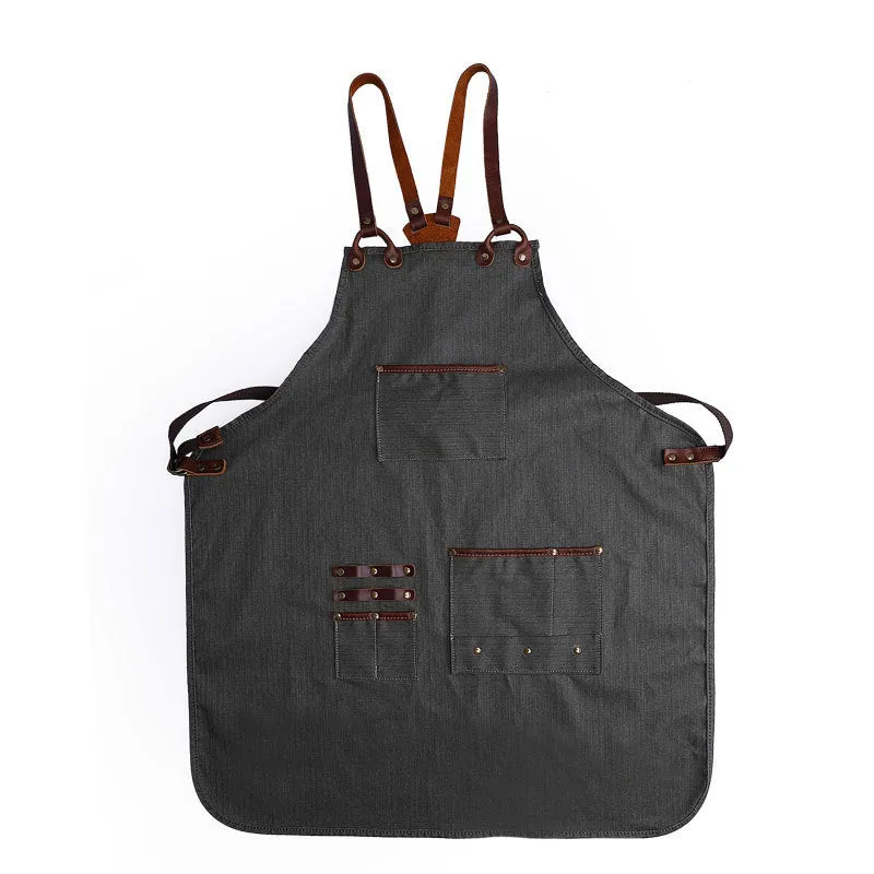 Handmade Adjustable Canvas Work Apron with Pockets