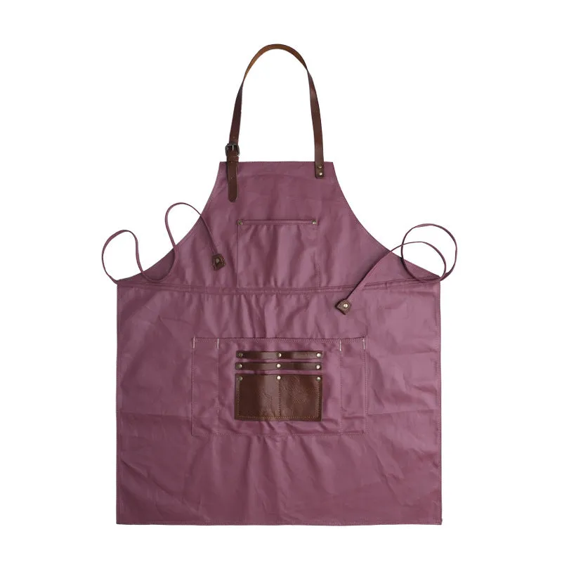 Handmade Canvas Apron with Pockets and Adjustable Waist Ties