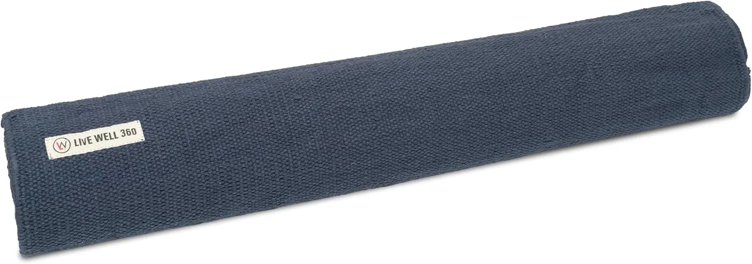 Handmade Organic Cotton Yoga Mat - Non-Toxic, Chemical-free and All Natural Cloth Yoga Mat - Exercise, Workout, & Fitness Rug - Woven Material - Absorbent & Washable - 78" x 27"