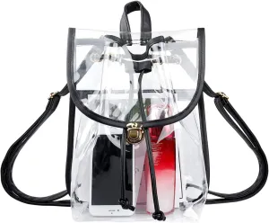HAOGUAGUA Heavy Duty Clear Backpack Stadium Security Approved Mini Gym Drawstring Bag