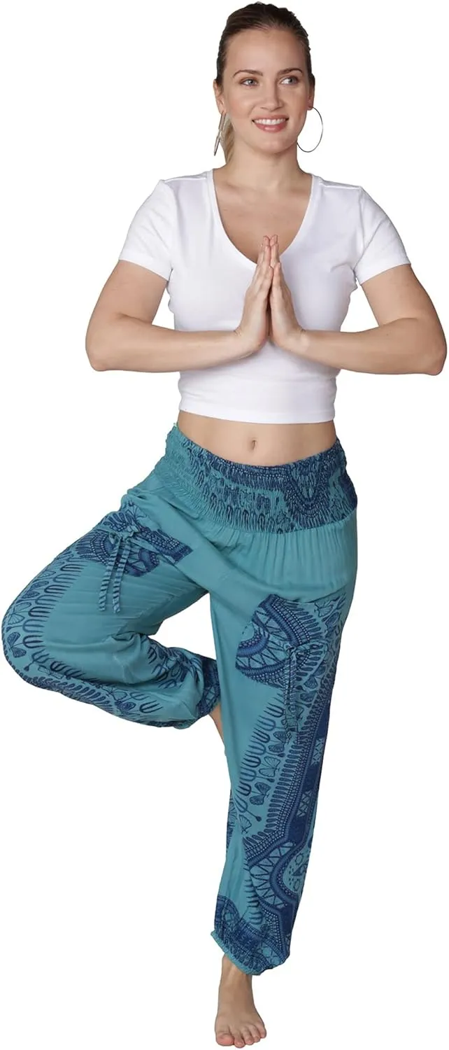 Harem Pants for Women Hippie Bohemian Casual Gypsy Pants, Ideal Yoga Pant - Baggy Boho Harem Pants