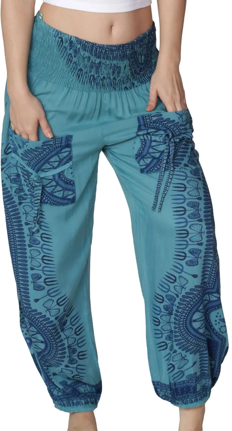 Harem Pants for Women Hippie Bohemian Casual Gypsy Pants, Ideal Yoga Pant - Baggy Boho Harem Pants