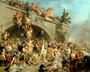 HDARTiTi Famous Painting Canvas Print Poster Print Artwork Plunder of the King's Wine Cellar by Johan Zoffany Wall Art On Canvas for Office Decor 60x90cm