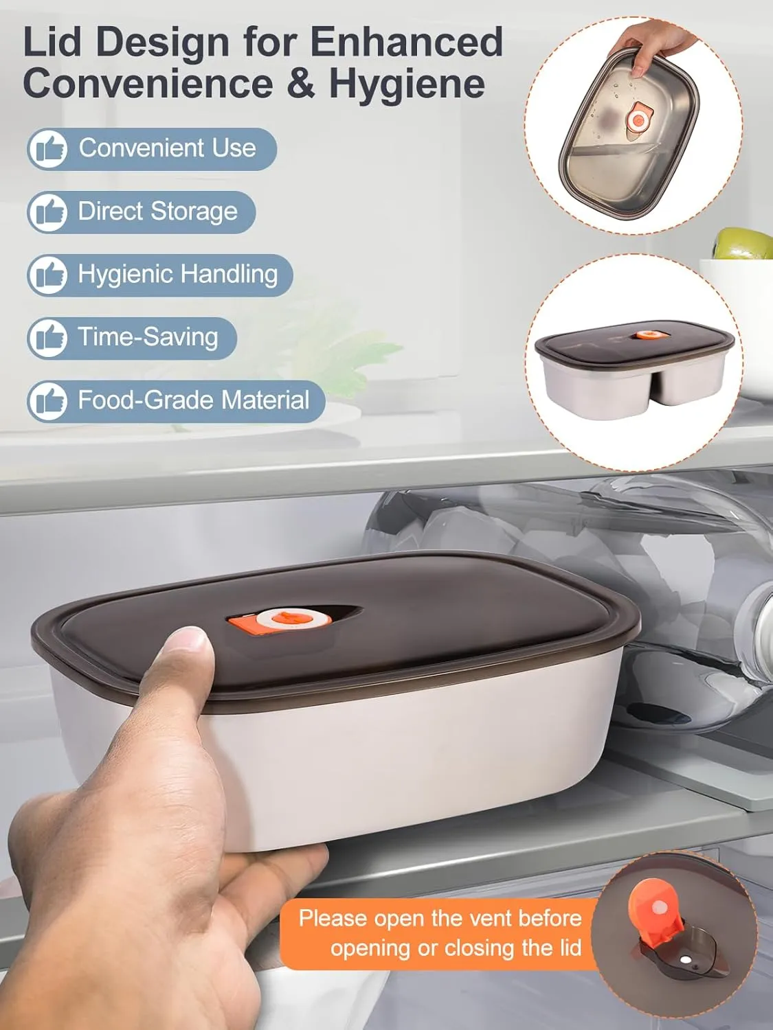 Heated Lunch Box, 80W Electric Lunch Box with Two 1.5L Stainless Steel Interchangeable Containers and Lids, 12V/24V/110V Food Warmer with Utensils and Insulated Bag for Car/Truck/Office (Black)