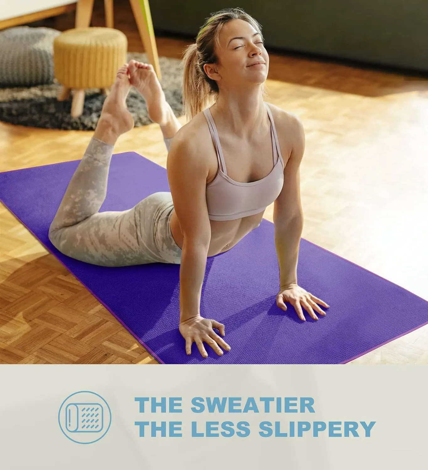 Heathyoga Hot Yoga Towel Non Slip, Microfiber Non Slip Yoga Mat Towel, Exclusive Corner Pockets Design, Dual-Grip, Sweat Absorbent, Perfect for Hot Yoga, Bikram, Pilates and Yoga Mats