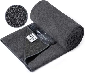 Heathyoga Hot Yoga Towel, Non Slip Yoga Mat Towel with Silicone Grip & Spray Bottle, 72"X26" Yoga Towel, Soft Microfiber Yoga Mat Towel for Hot Yoga, Bikram, Pilates and Fitness