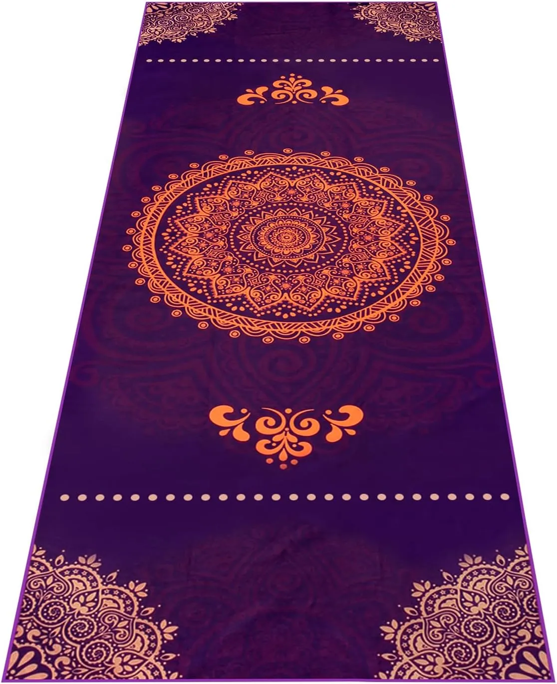 Heathyoga Non Slip Hot Yoga Towel, 100% Microfiber Non Slip Yoga Mat Towel for Hot Yoga, Pilates and Fitness, Exclusive Corner Pockets Design   Free Spray Bottle