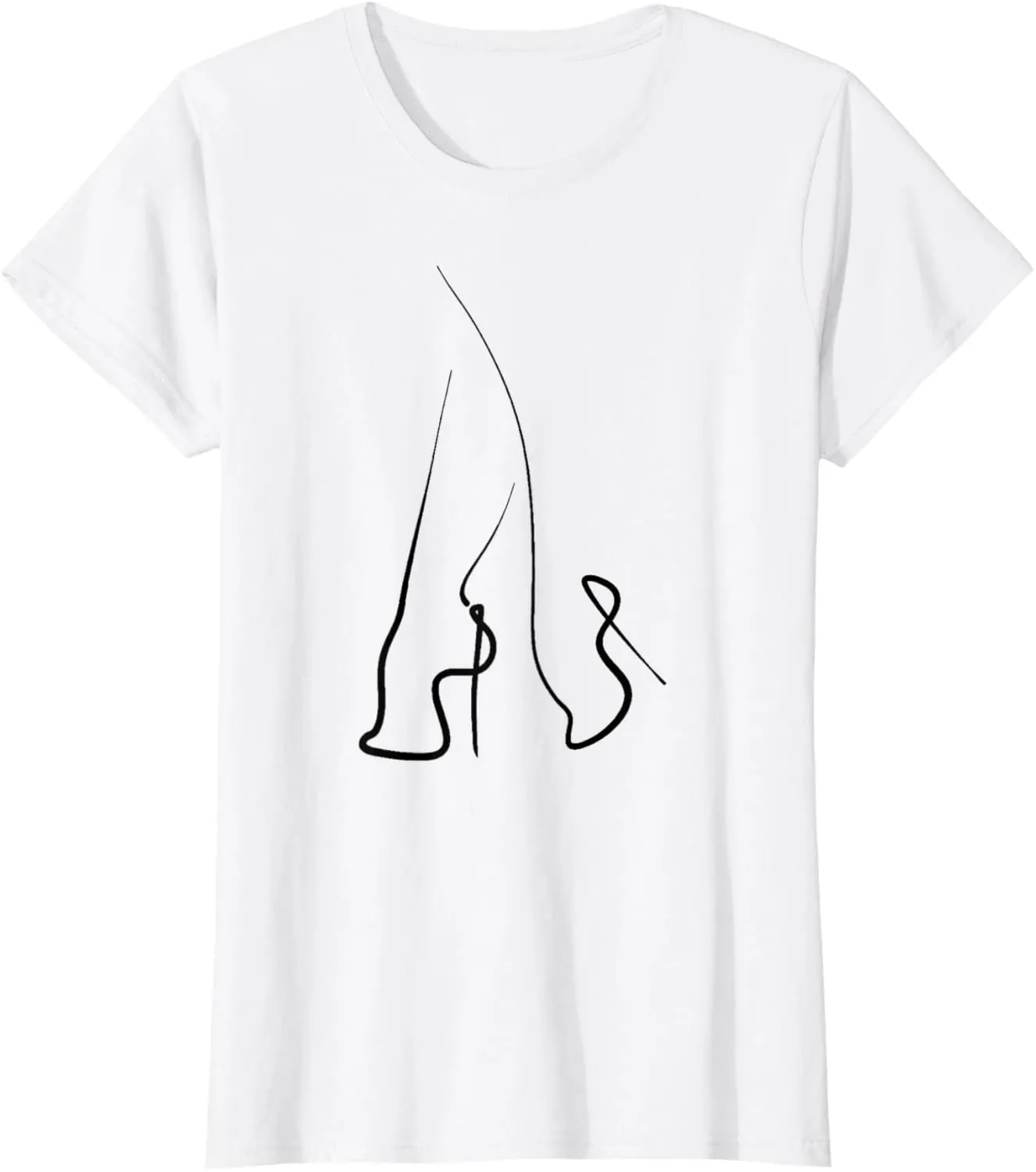 High Heels Dancer One Dance Line Art Retro Style Art T-Shirt