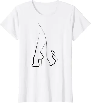 High Heels Dancer One Dance Line Art Retro Style Art T-Shirt
