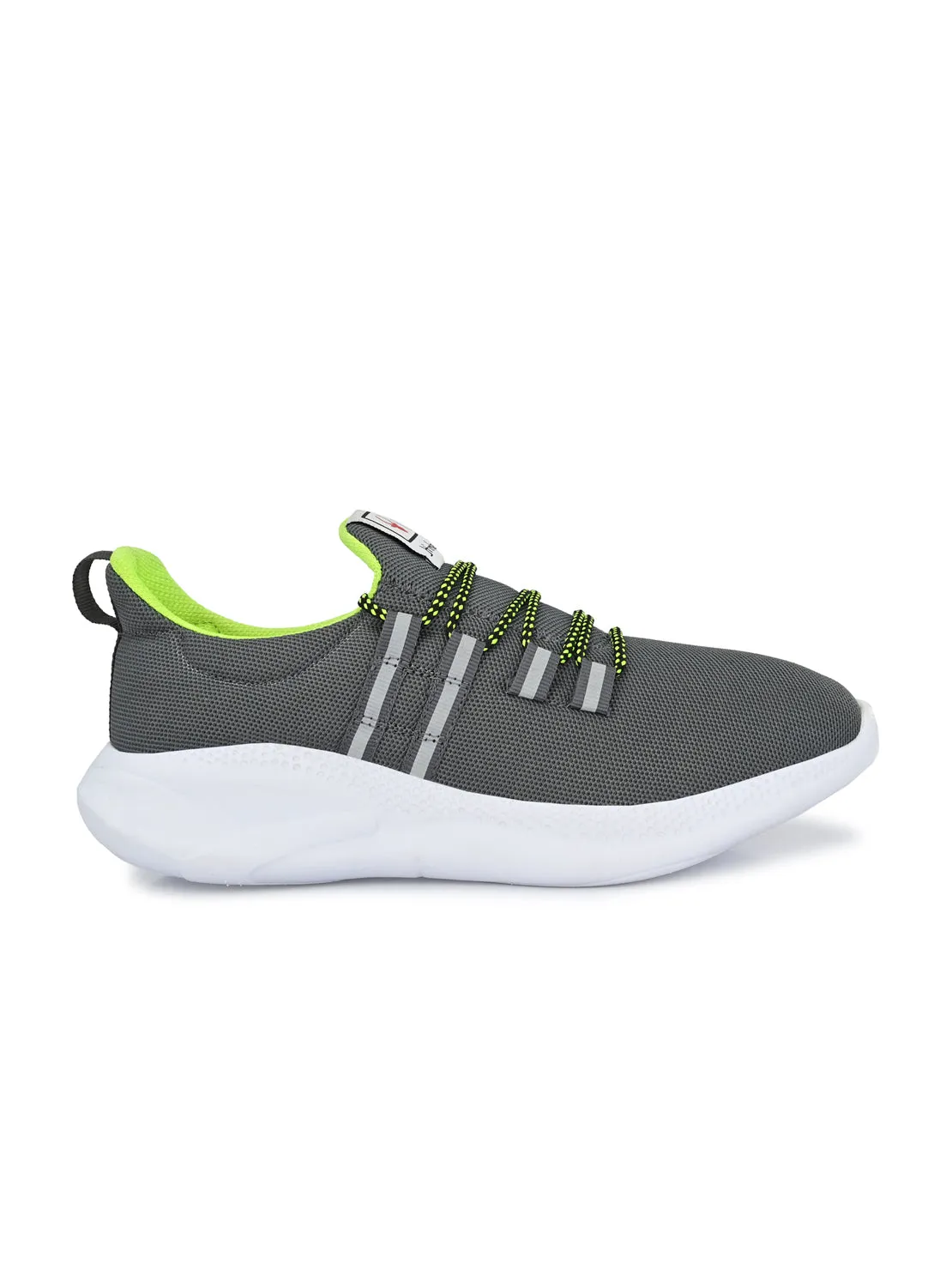 Hirolas® Men's Grey Mesh Running/Walking/Gym Lace Up Sport Shoes (HRL2023GRY)