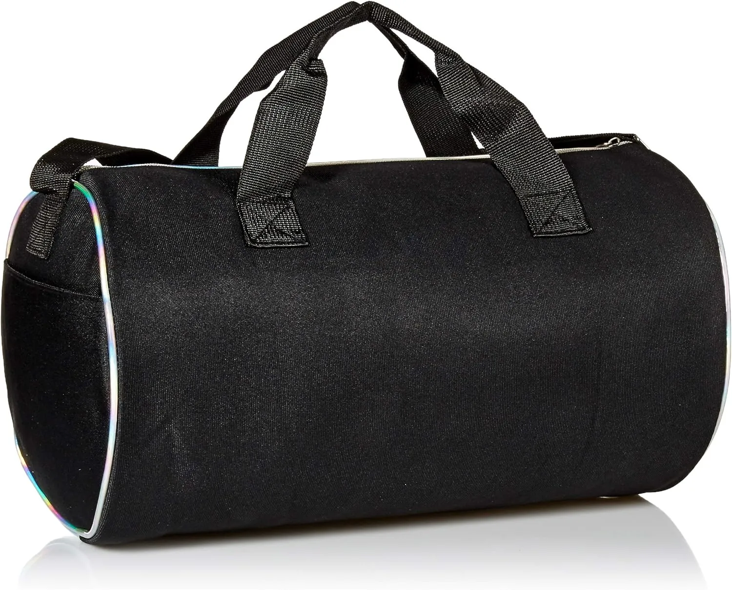 Holographic Dance Duffle Bag for Girls, Kids Travel Bag with Adjustable Carry on and Handy Pouch, Dance Accessories for Girls, Teens - 16 L