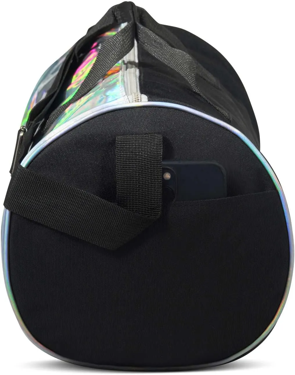 Holographic Dance Duffle Bag for Girls, Kids Travel Bag with Adjustable Carry on and Handy Pouch, Dance Accessories for Girls, Teens - 16 L