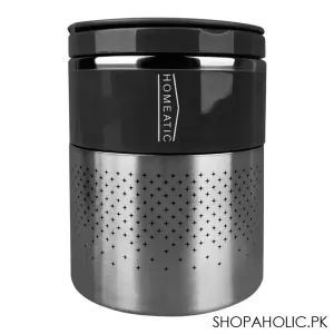 Homeatic Stainless Steel Office Lunch Box, Two Vacuum Insulated Layers, 1500ml Capacity, Grey, HMT-009