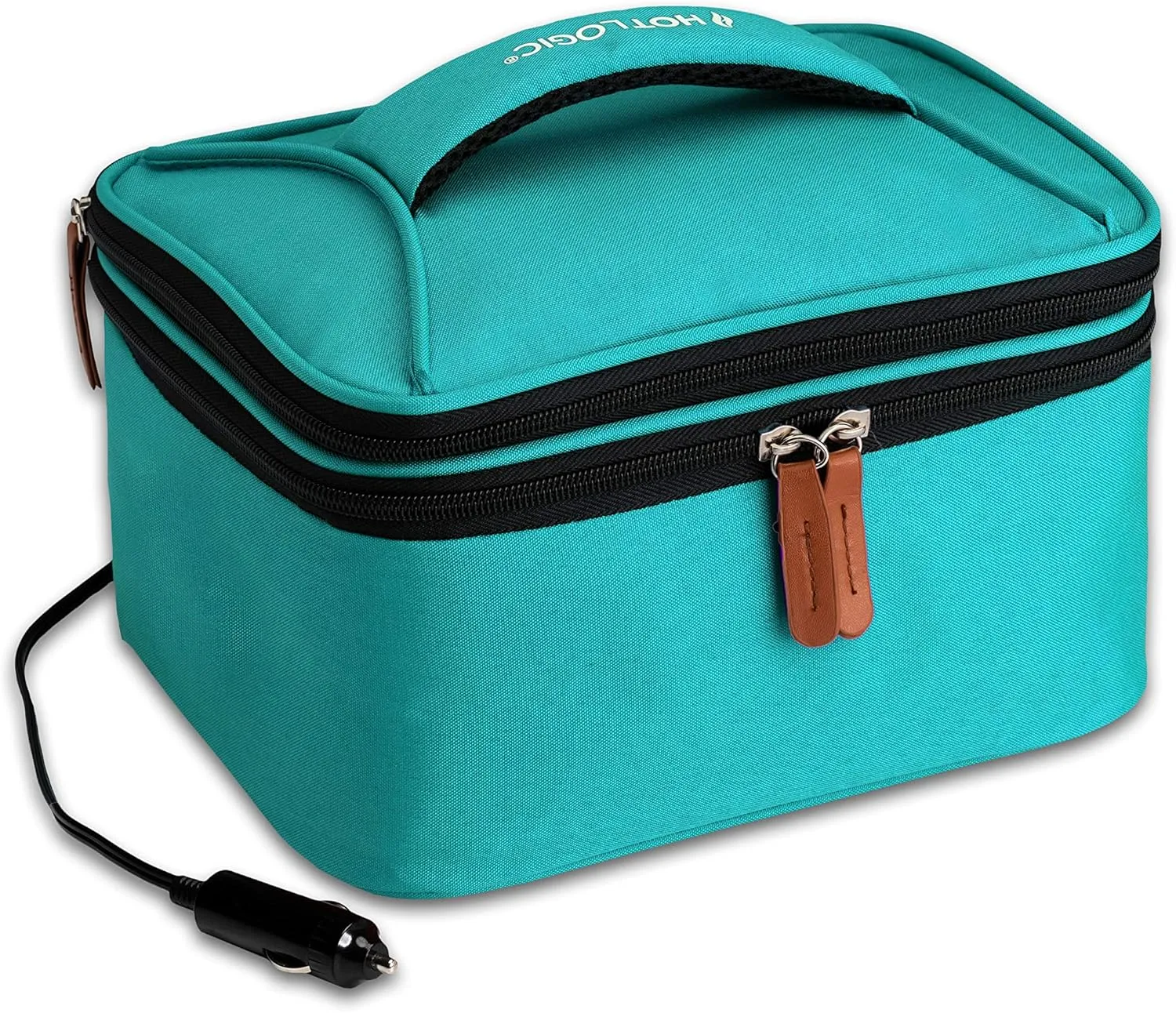 HOTLOGIC Mini XP Portable Electric Lunch Box Food Heater - Expandable Food Warmer Tote and Heated Lunchbox for Adults Work/Car/Home - Easily Cook, Reheat, and Keep Your Food Warm - TEAL - 120V
