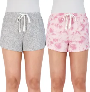 Hurley Pajama Shorts for Women, Hot Summer Shorts for Women Lounge Shorts, Fun Cute Comfy Sleep Shorts for Women 2-Pack