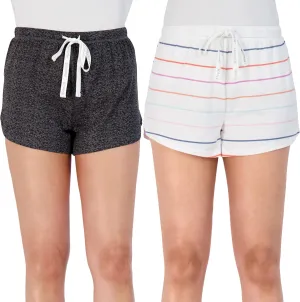 Hurley Pajama Shorts for Women, Hot Summer Shorts for Women Lounge Shorts, Fun Cute Comfy Sleep Shorts for Women 2-Pack