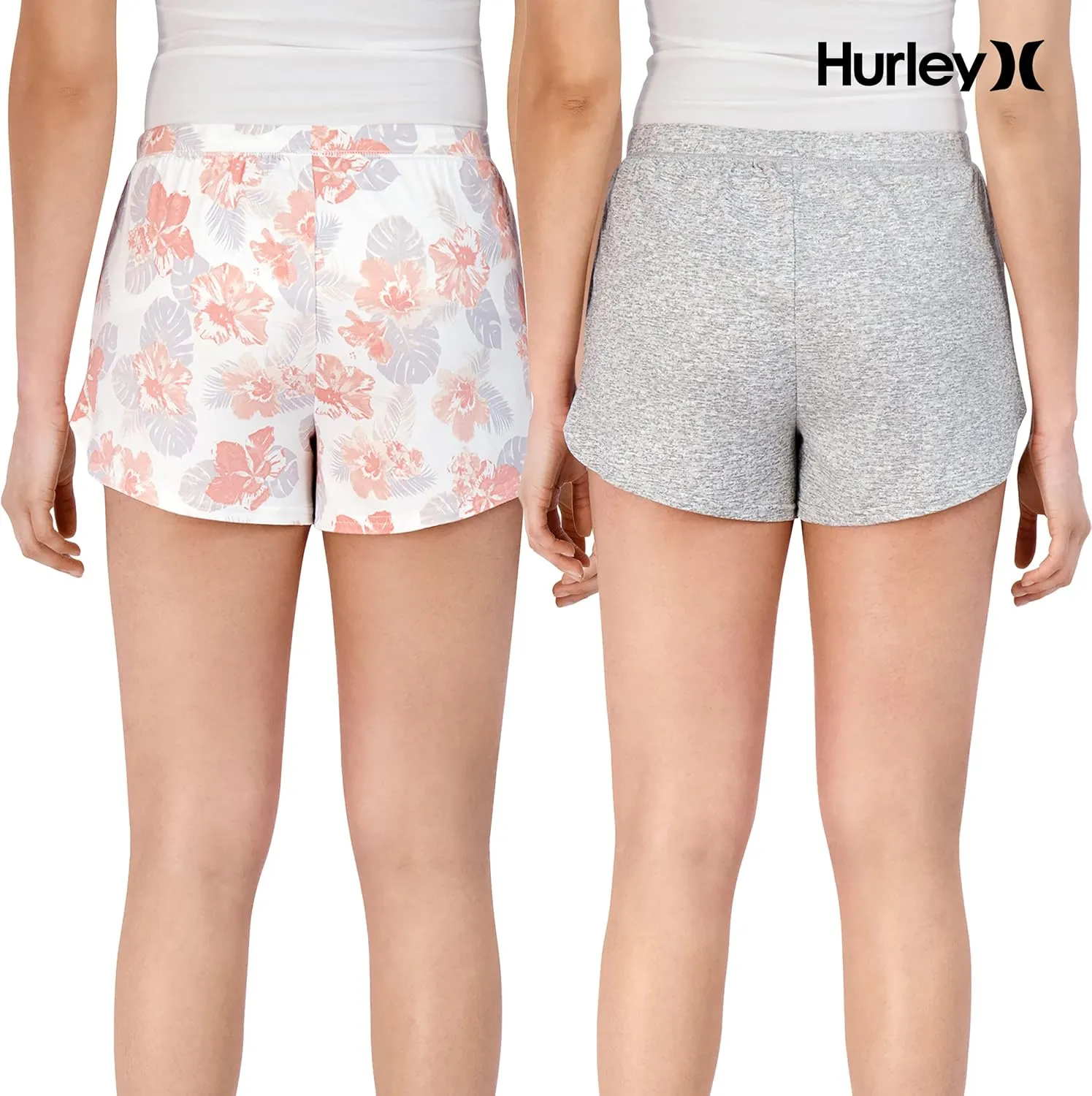 Hurley Pajama Shorts for Women, Hot Summer Shorts for Women Lounge Shorts, Fun Cute Comfy Sleep Shorts for Women 2-Pack