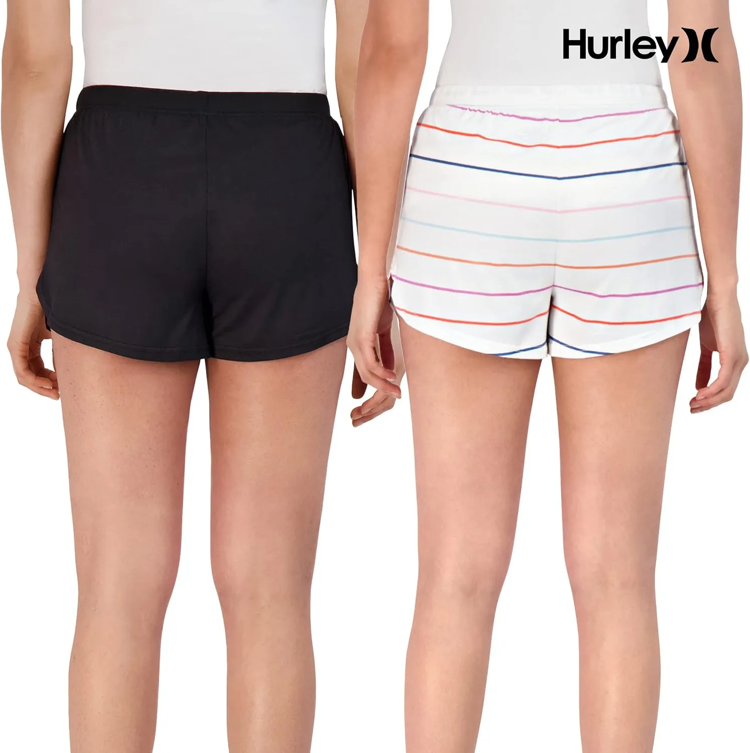 Hurley Pajama Shorts for Women, Hot Summer Shorts for Women Lounge Shorts, Fun Cute Comfy Sleep Shorts for Women 2-Pack