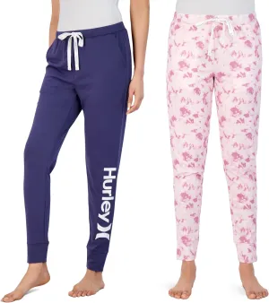 Hurley Womens 2 Pack Pajama Pants, Cute Super Soft Sleep Joggers